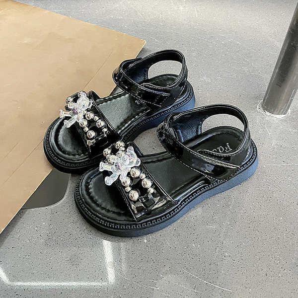 Сандали за момичета - с мека подметка и декорация камъни