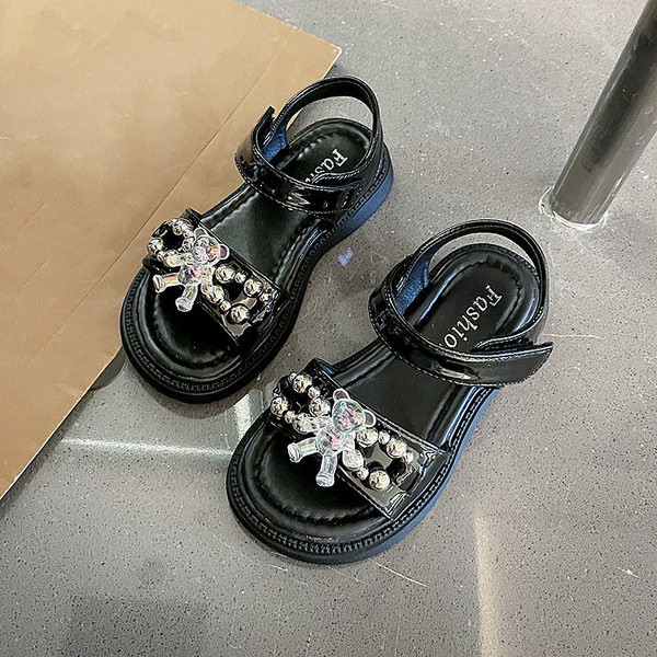 Сандали за момичета - с мека подметка и декорация камъни