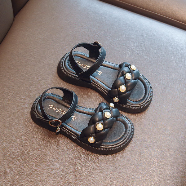 Сандали за момичета с перли