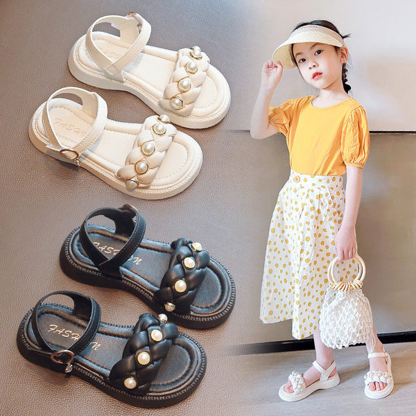 Сандали за момичета с перли
