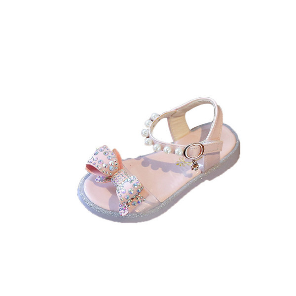 Детски сандали за момичета - с камъни и перли