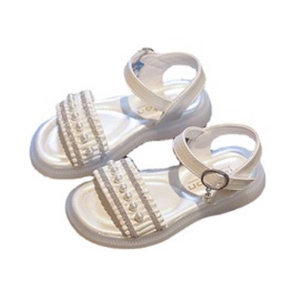 Детски сандали за момиче - с декорация перли