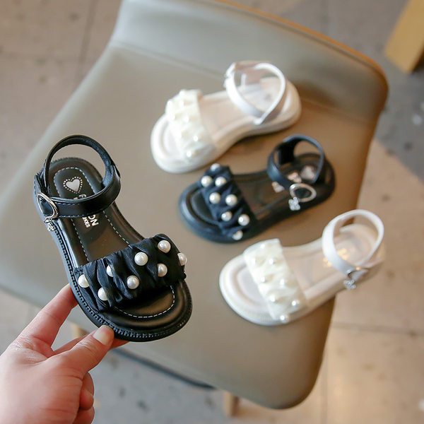 Сандали за момичета с перли