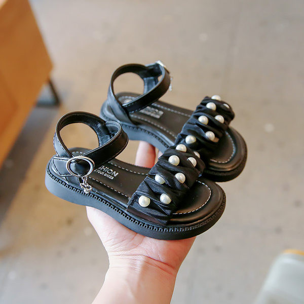 Сандали за момичета с перли