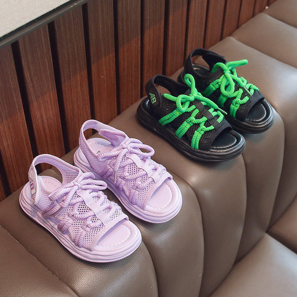 Детски сандали за момичета - с декорация връзки