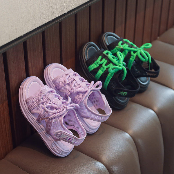 Детски сандали за момичета - с декорация връзки