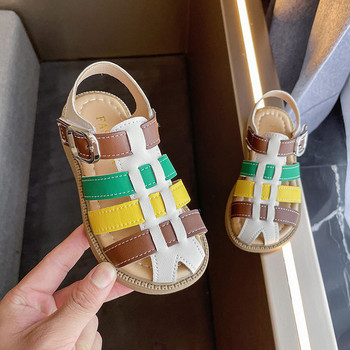 Детски сандали за момичета - с цветни блокове