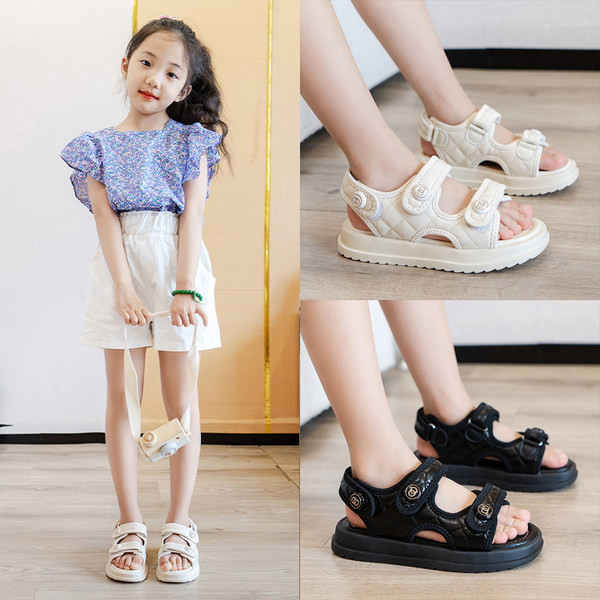 Детски сандали за момичета  - с велкро закопчаване