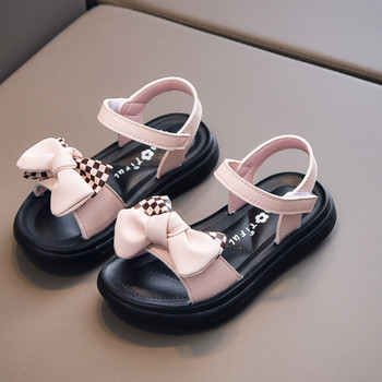  Летни сандали за момичета с кожени панделки