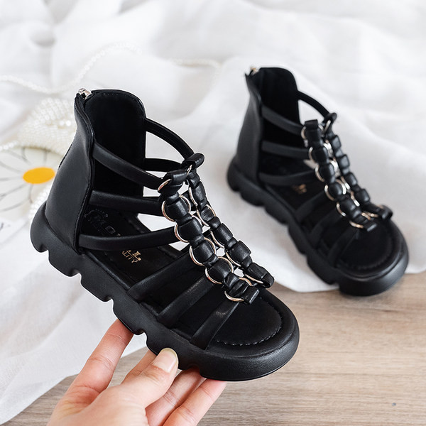 Római stílusú szandál cipzárral lányoknak