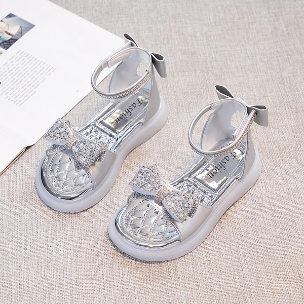 Gyerekszandál lányoknak - szalaggal és kövekkel díszítve