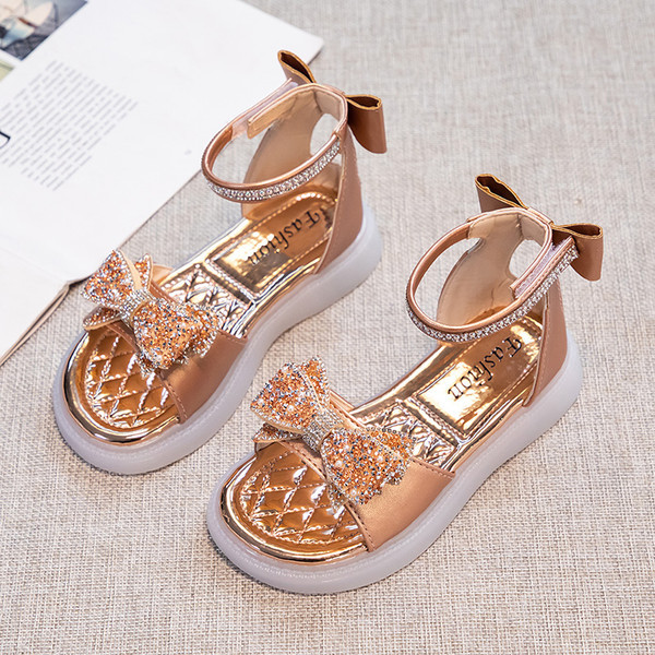 Gyerekszandál lányoknak - szalaggal és kövekkel díszítve