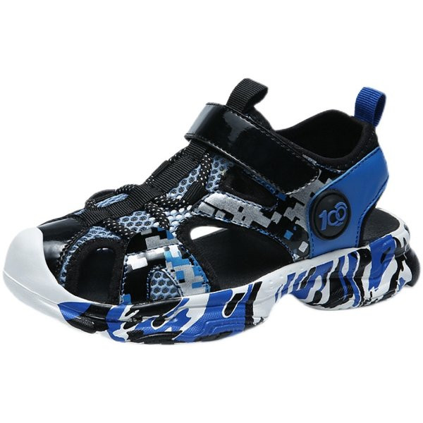 Fiú szandál eko bőrből és hálós anyagból