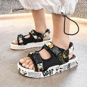 Сандали за момчета с удобна подметка и надписи