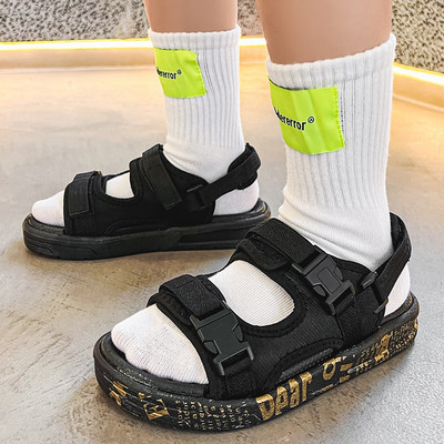 Сандали за момчета с удобна подметка и надписи