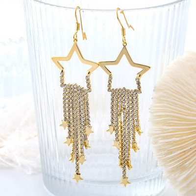 Női hosszú fülbevaló új modellje arany és ezüst színben