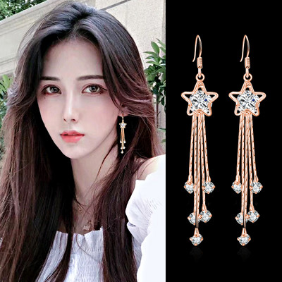 Női lógó fülbevaló - ötágú csillagokkal díszítve