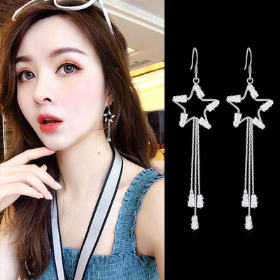 Női lógó fülbevaló - ötágú csillagokkal díszítve