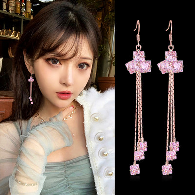 Női lógó fülbevaló - ötágú csillagokkal díszítve