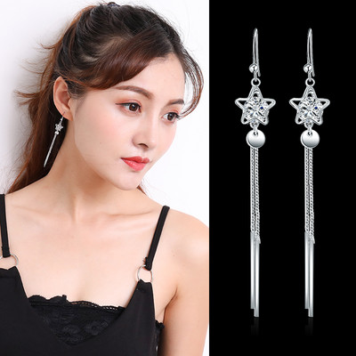 Női lógó fülbevaló - ötágú csillagokkal díszítve