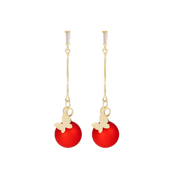 Női matt fülbevaló - gyöngyökkel