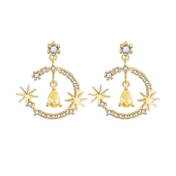 Elegáns női kis fülbevaló díszkövekkel