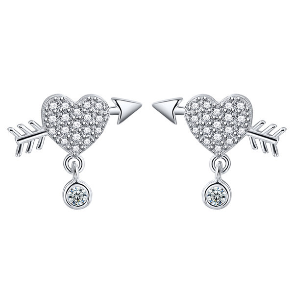 Női V alakú fülbevaló - kövekkel