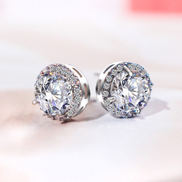 Női V alakú fülbevaló - kövekkel