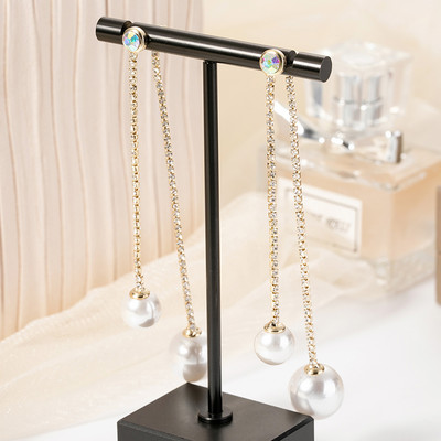 Női gyöngy fülbevaló - lógó