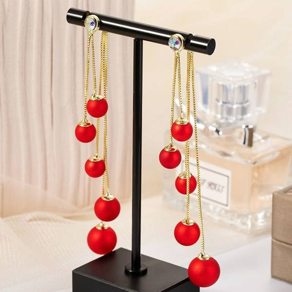 Női gyöngy fülbevaló - lógó