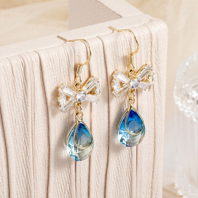 Női fülbevaló kő medállal - többféle színben