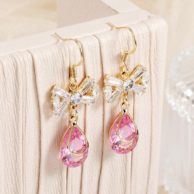 Női fülbevaló kő medállal - többféle színben