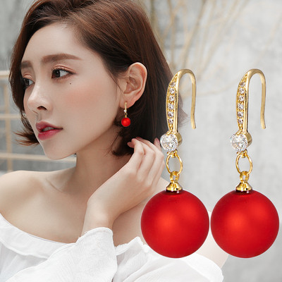 Női fülbevaló - matt gyöngyökkel