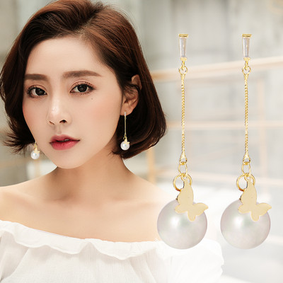 Női fülbevaló - matt gyöngyökkel