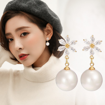 Női fülbevaló - matt gyöngyökkel