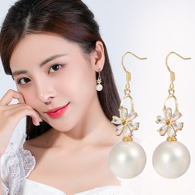 Női fülbevaló - matt gyöngyökkel