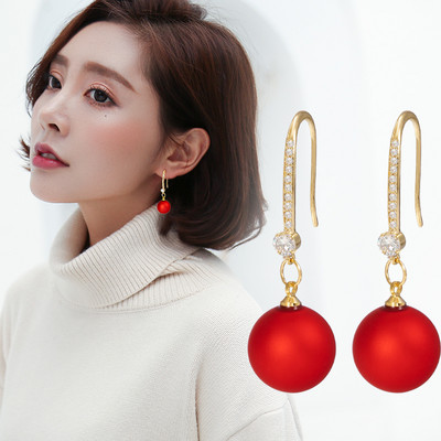 Női fülbevaló - matt gyöngyökkel