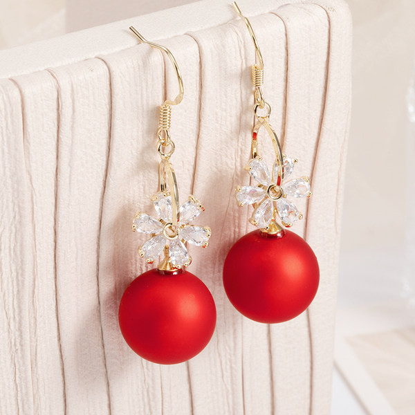 Női fülbevaló - matt gyöngyökkel