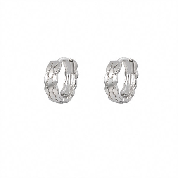 Modern női fülbevaló kerek formában - ezüst színű