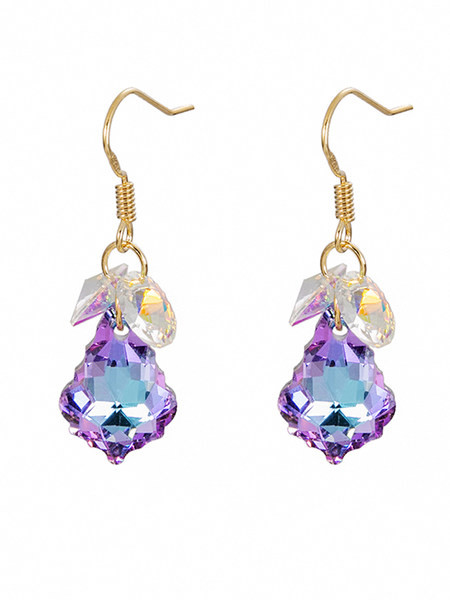 Elegáns női fülbevaló színes kristály kövekkel