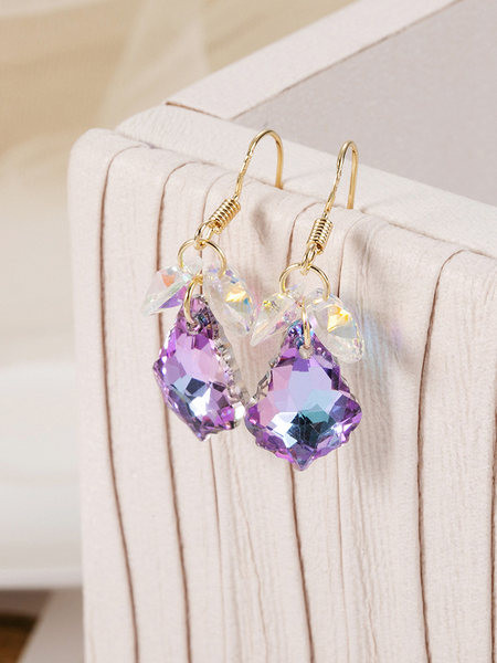 Elegáns női fülbevaló színes kristály kövekkel