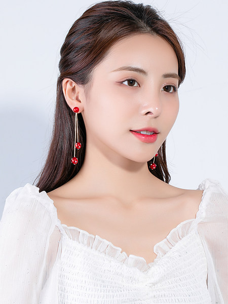 Női fülbevaló - gyöngyökkel függő