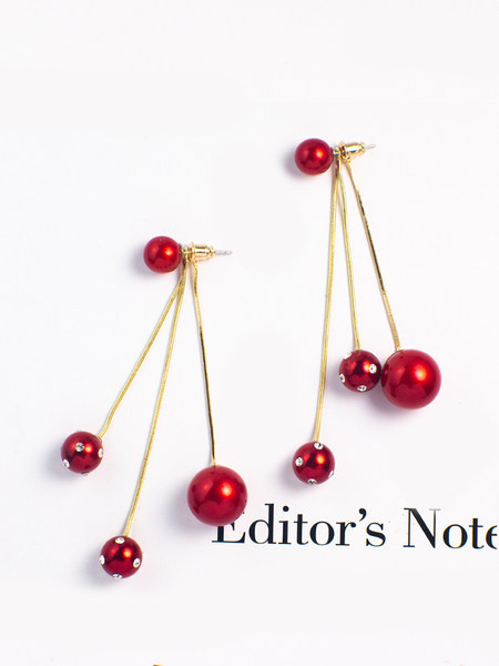 Női fülbevaló - gyöngyökkel függő