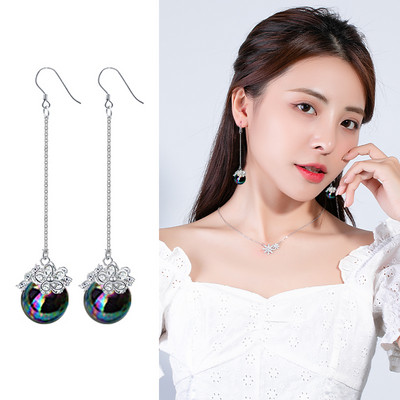 Női fülbevaló - kövekkel díszített gyöngy