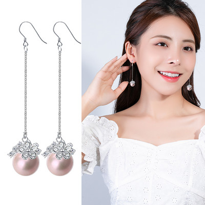 Női fülbevaló - kövekkel díszített gyöngy