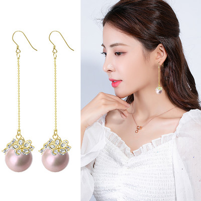 Női fülbevaló - kövekkel díszített gyöngy