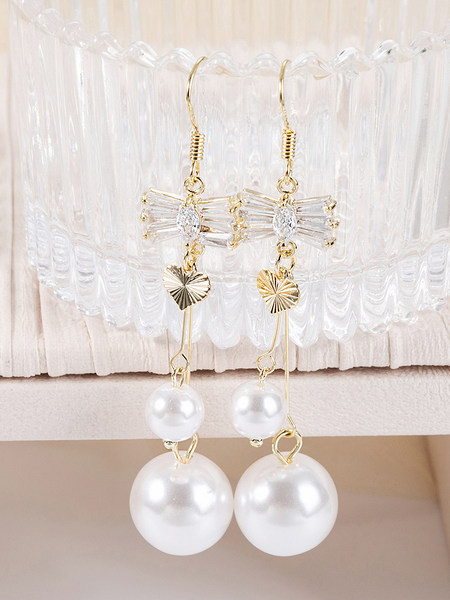 Modern női hosszú fülbevaló kövekkel és gyöngyökkel