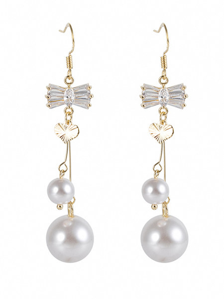 Modern női hosszú fülbevaló kövekkel és gyöngyökkel