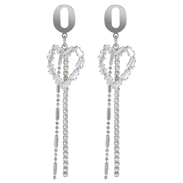 Női fülbevaló kövekkel - arany és ezüst színben