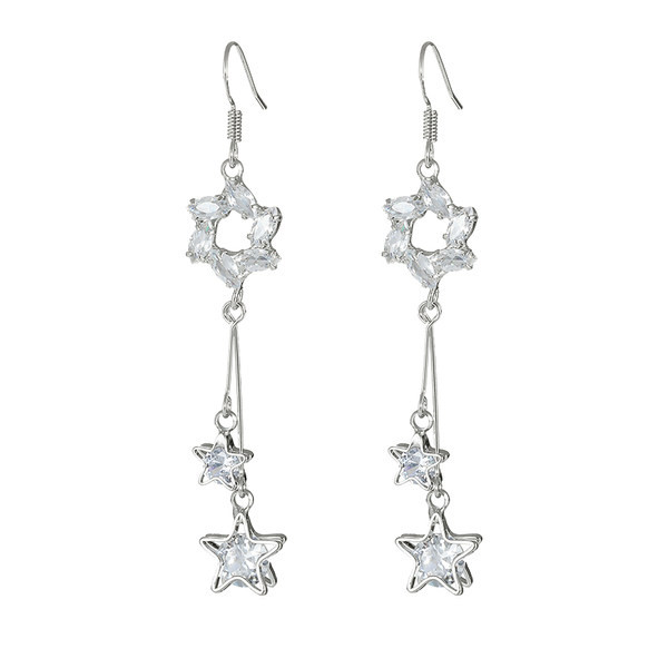 Hosszú, elegáns fülbevaló arany és ezüst színben